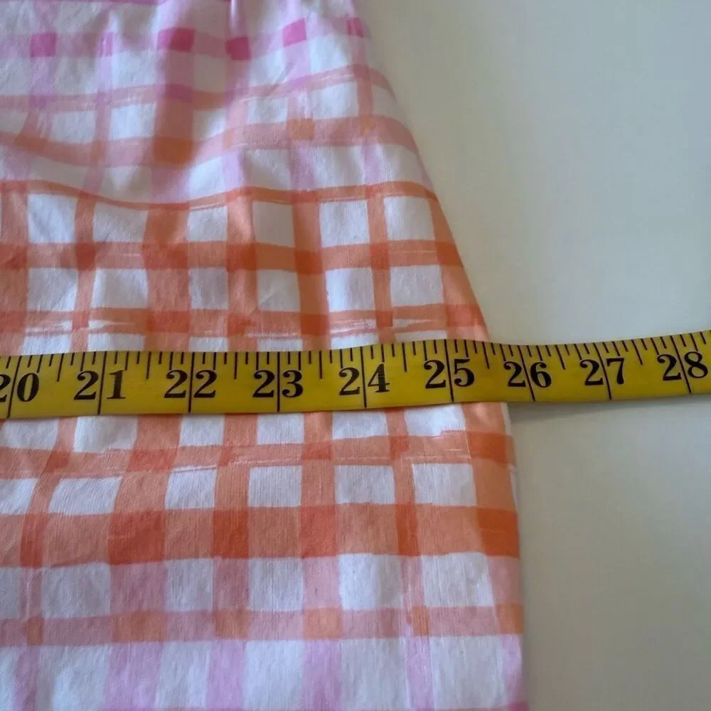 Scoop Bow Back Pastel Plaid Midi Dress Size 22 Soft Girl, Coastal